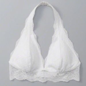 Abercrombie and Fitch White Lace Halter Bralette S